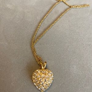Roman signed puffer heart necklace